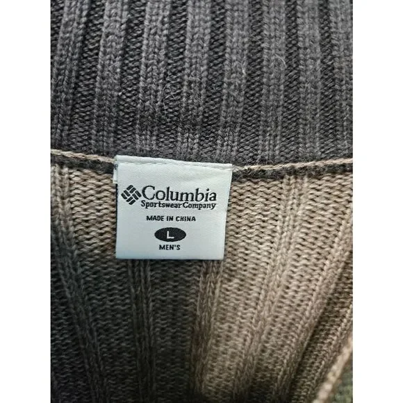 Columbia Quarter Zip Tan Pullover Sweater Mens Size Large - Picture 4 of 7